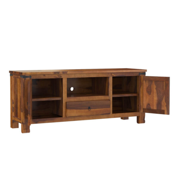 Polara solid wood tv console in natural finish - Image 5