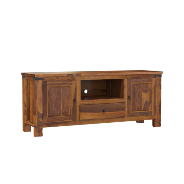 Polara solid wood tv console in natural finish - Image 6