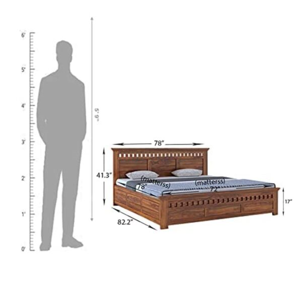 sheesham wooden bed - Image 2