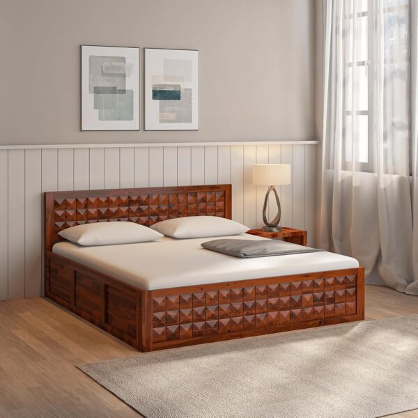 dimand wooden sheesham bed