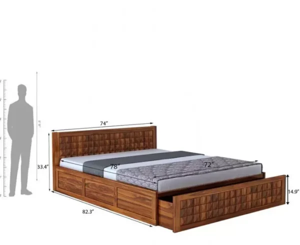 wooden bed - Image 2