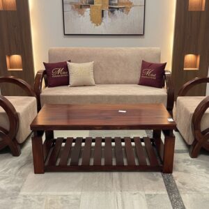 wooden 4 seater sofa set